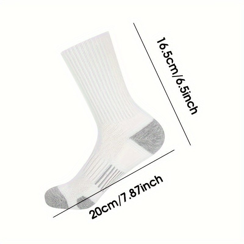 10/20 Pairs Elastic Socks, Mid-calf Sports Socks For Spring, Summer And Autumn, Men's Solid Color Stockings Running Socks, Versatile Casual Socks