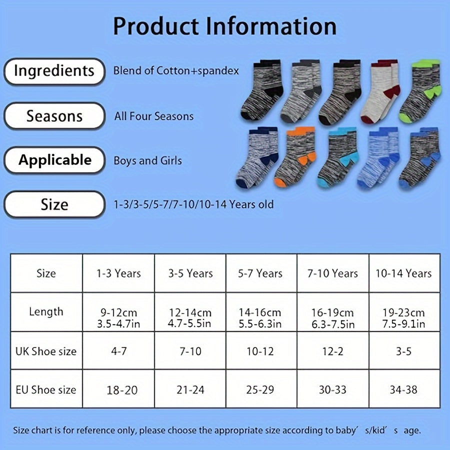 12 Pair Of Boy's Mid Crew Sport Socks, Sweat-absorbing Comfy Breathable Socks For Boy's Basketball Training, Running Outdoor Activitiess