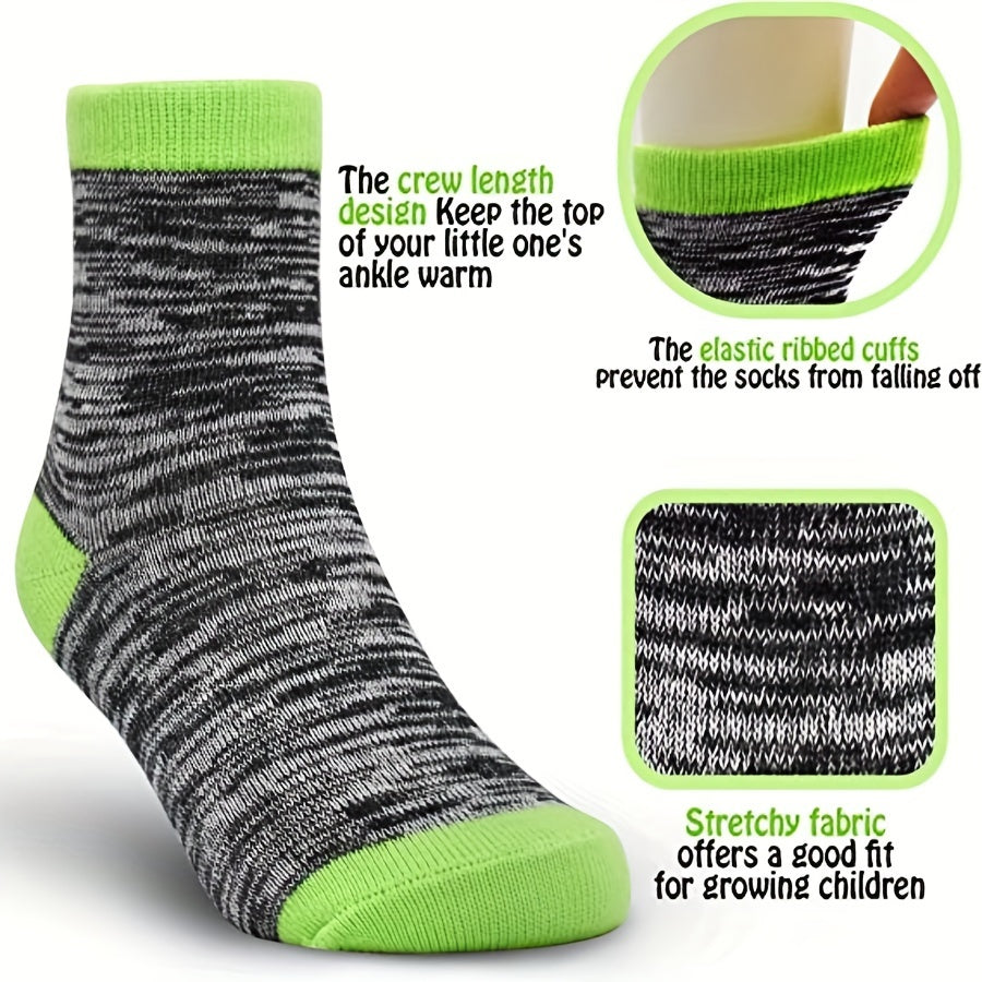 12 Pair Of Boy's Mid Crew Sport Socks, Sweat-absorbing Comfy Breathable Socks For Boy's Basketball Training, Running Outdoor Activitiess