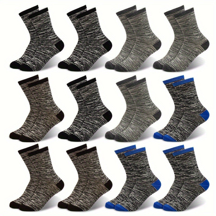 12 Pair Of Boy's Mid Crew Sport Socks, Sweat-absorbing Comfy Breathable Socks For Boy's Basketball Training, Running Outdoor Activitiess