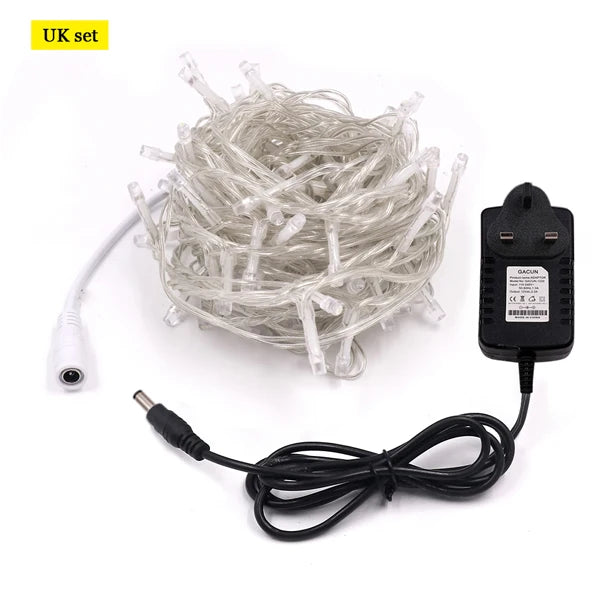 10m 20m 100m LED String Light Xmas Outdoor Christmas Lights 12V DC Dimmable Waterproof Fairy Light Wedding Party Holiday Lights