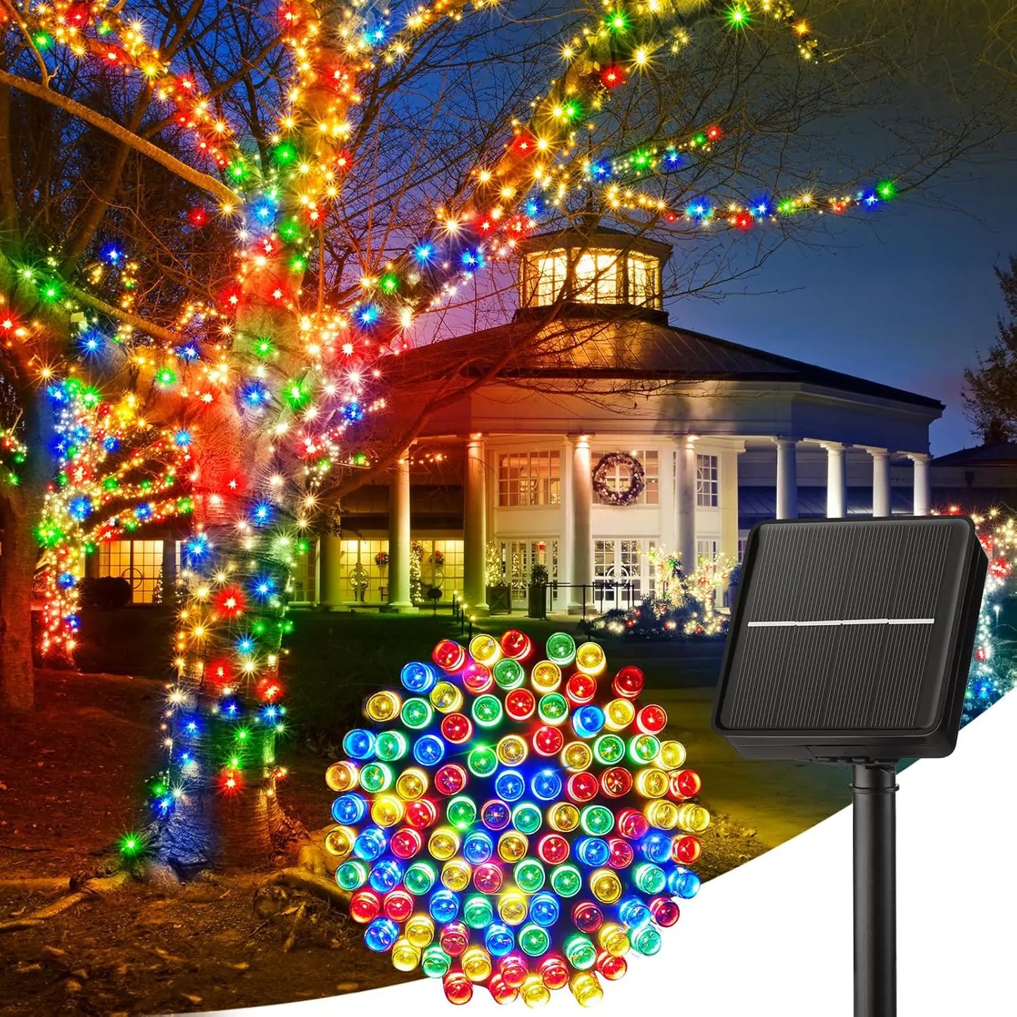 100LED Solar String Lights Outdoor Waterproof Fairy Lights String 8 Mode for Home Gardens Wedding Party Xmas Outdoor Tree Decor