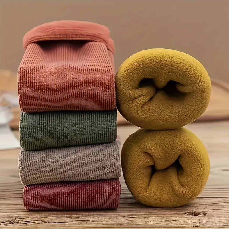 10 Pair Plush Lined Furry Thermal Snow Socks Keep You Warm During This Fall & Winte straight edition Thermal Snow Crew Length Socks, Women's Stockings & Hosiery couple