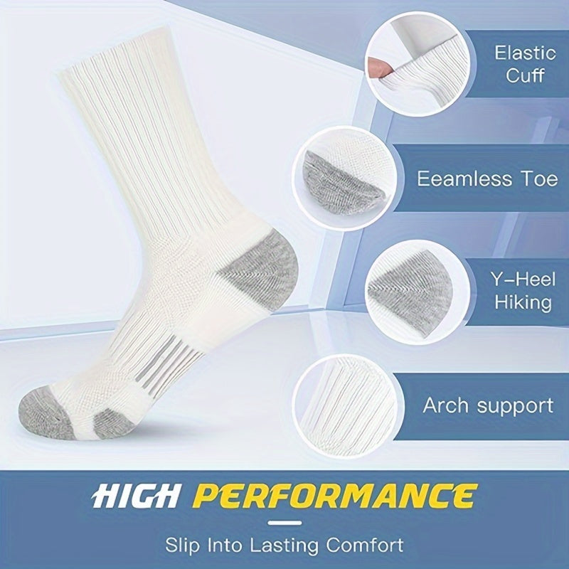 10/20 Pairs Elastic Socks, Mid-calf Sports Socks For Spring, Summer And Autumn, Men's Solid Color Stockings Running Socks, Versatile Casual Socks
