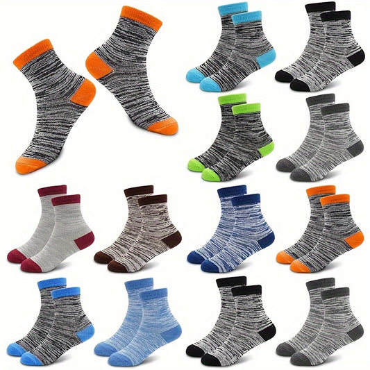 12 Pair Of Boy's Mid Crew Sport Socks, Sweat-absorbing Comfy Breathable Socks For Boy's Basketball Training, Running Outdoor Activitiess