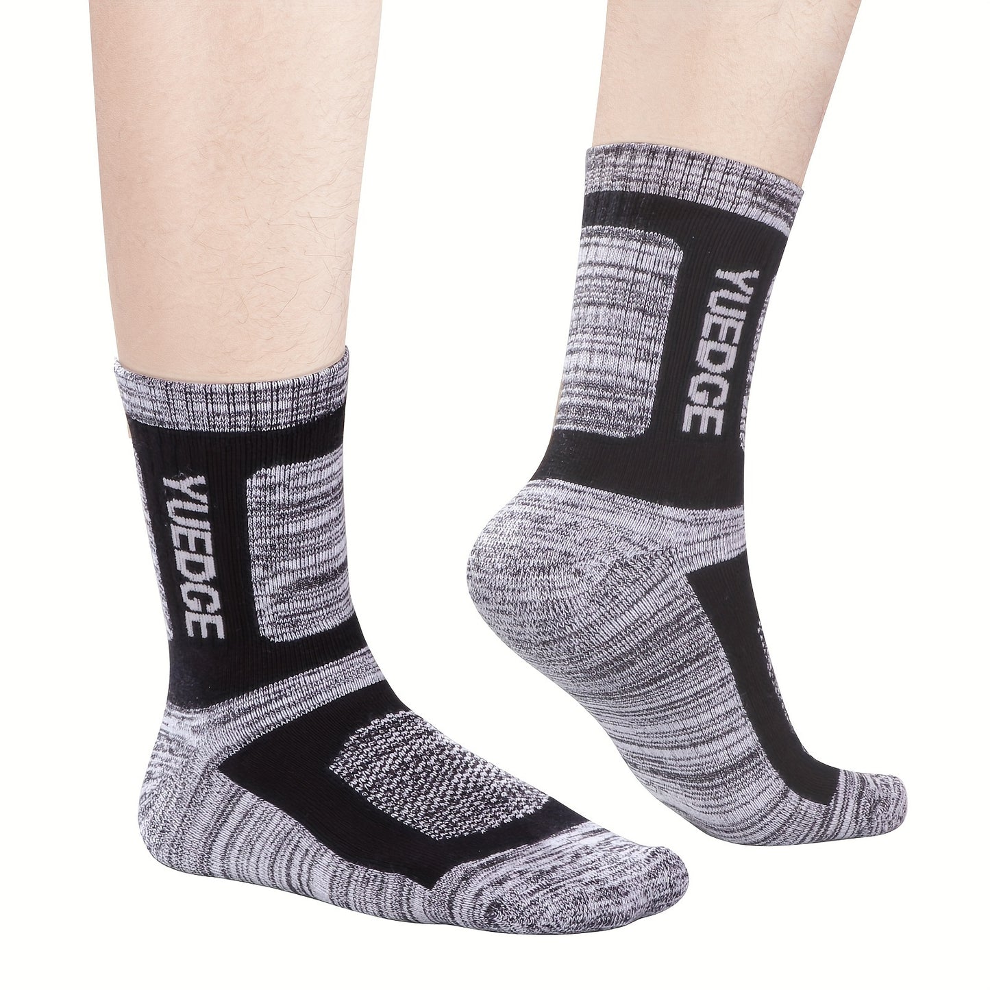 10 Pairs Men's Moisture Wicking Cushioned Crew Athletic Socks - Walking, Hiking, Work Boot Socks - For Men Shoe Size 6-9/9-12/10-13 - Breathable & Comfortable - Ideal Gift for Active Men