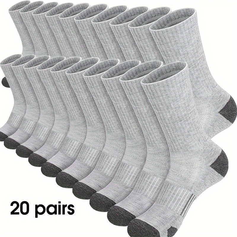 10/20 Pairs Elastic Socks, Mid-calf Sports Socks For Spring, Summer And Autumn, Men's Solid Color Stockings Running Socks, Versatile Casual Socks